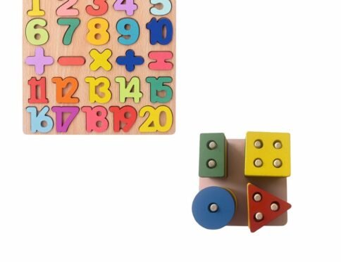Educational Wooden Toys Set – Number & Wooden Shapes